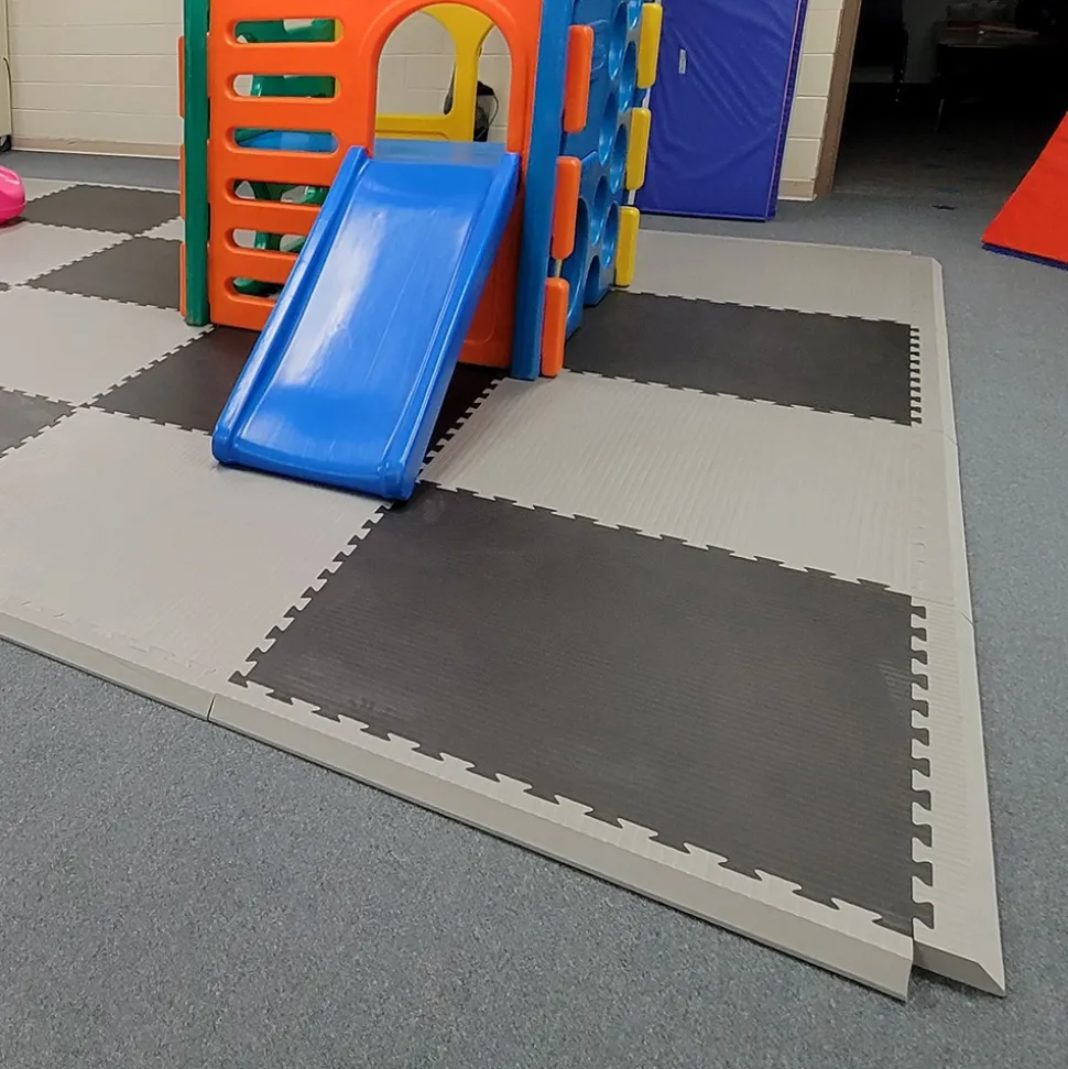 Border Ramp Pair for Indoor Playground Foam Tiles 1.5 inch x 1 Meter