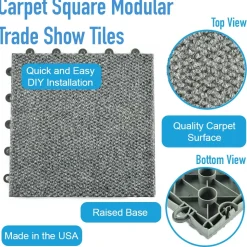 Carpet Square Modular Trade Show Tiles 10x20 Ft. Kit