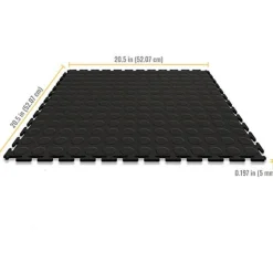 Coin Top Home Floor Tile Black or Dark Gray 5 mm x 20.5x20.5 Inches 8 per Carton