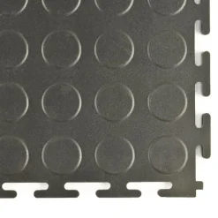 Coin Top Home Floor Tile Black or Dark Gray 5 mm x 20.5x20.5 Inches 8 per Carton