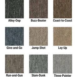 Fast Break Commercial Carpet Tiles 2.5 mm x 24x24 Inches 18 Per Case