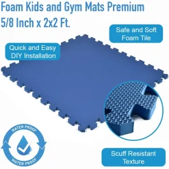 Foam Kids and Gym Mats Premium 5/8 Inch x 2x2 Ft.