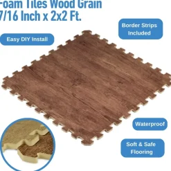 Foam Tiles Wood Grain 7/16 Inch x 2x2 Ft.