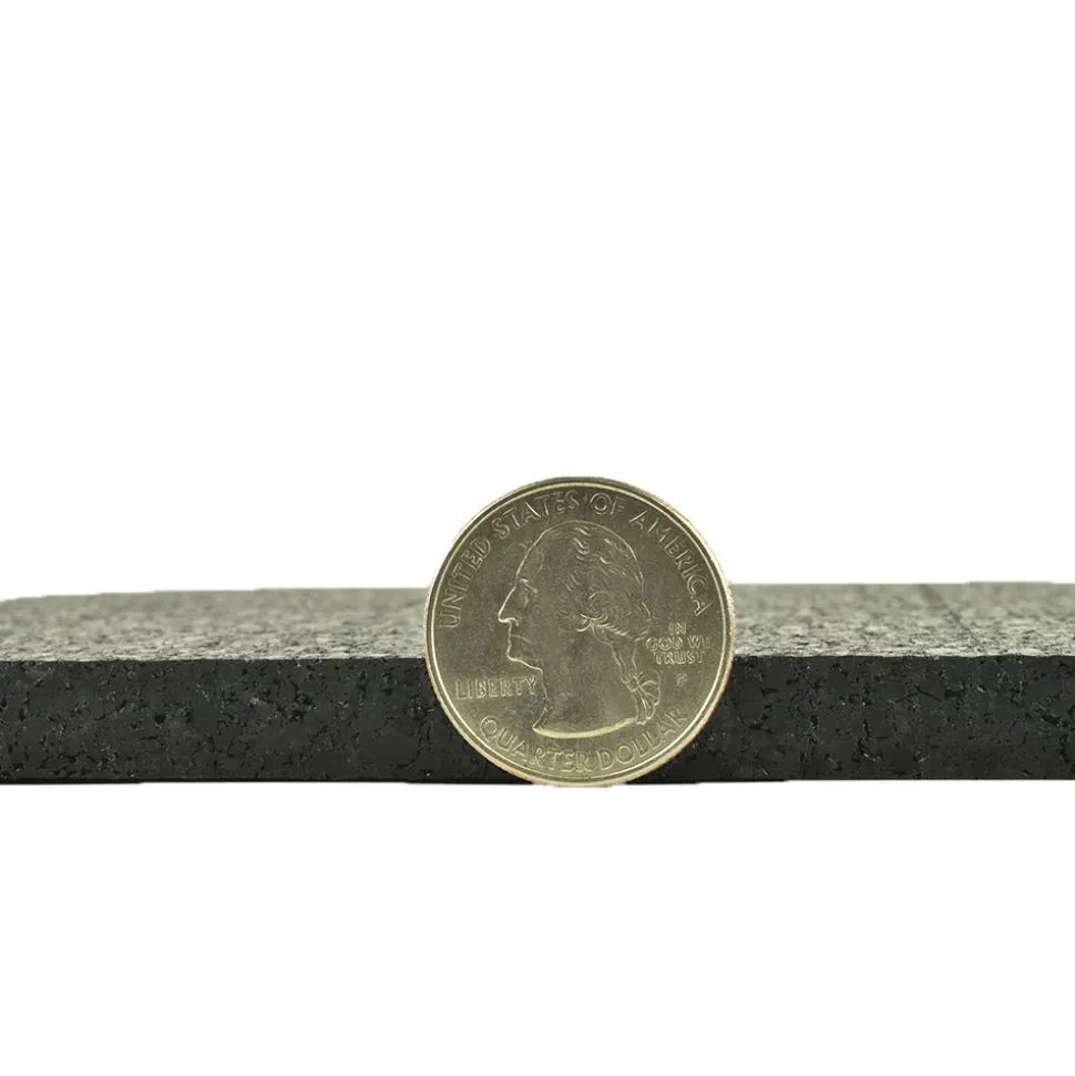 ForceFit Athletic Rolled Rubber Black 3/8 Inch x 4 Ft. Wide Per SF
