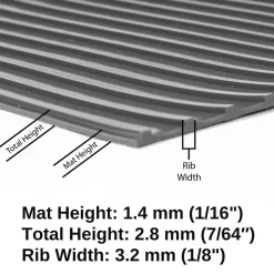 G-Floor Ribbed Tread Garage Floor Roll 1.4 mm x 7.5x17 Ft.