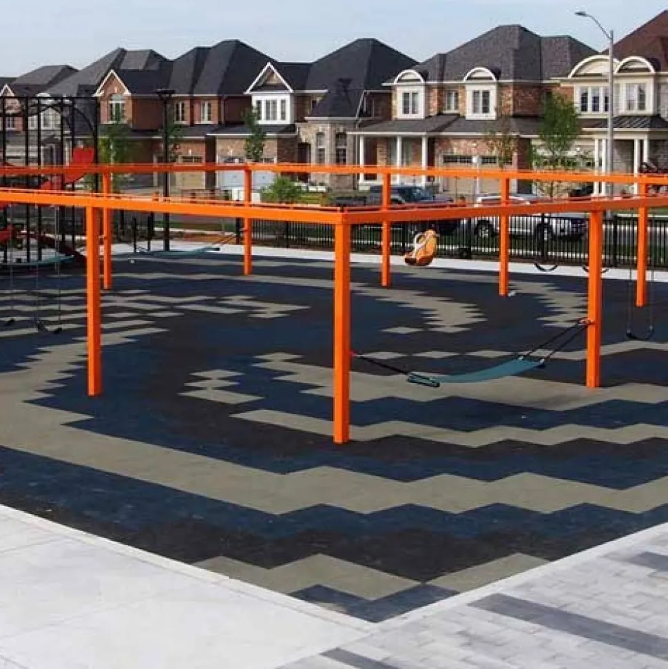 Greatmats Sterling Playground Tile Gray 2.25 Inch x 2x2 Ft.