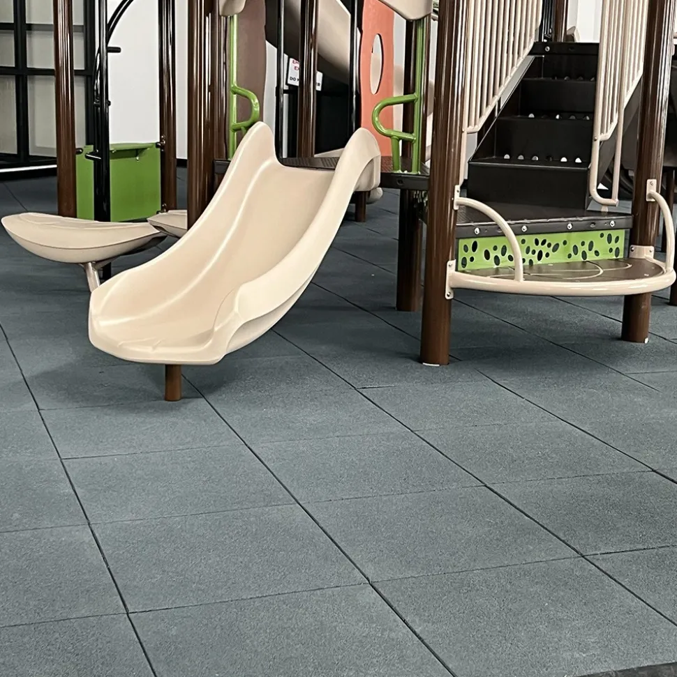 Greatmats Sterling Playground Tile Gray 2.25 Inch x 2x2 Ft.