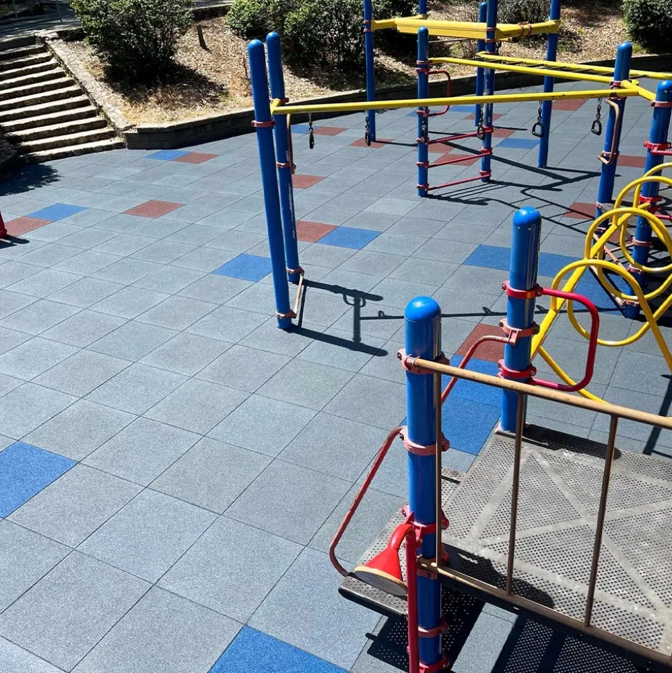 Greatmats Sterling Playground Tile Gray 2.25 Inch x 2x2 Ft.