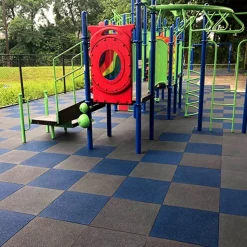 Greatmats Sterling Playground Tile Gray 2.25 Inch x 2x2 Ft.