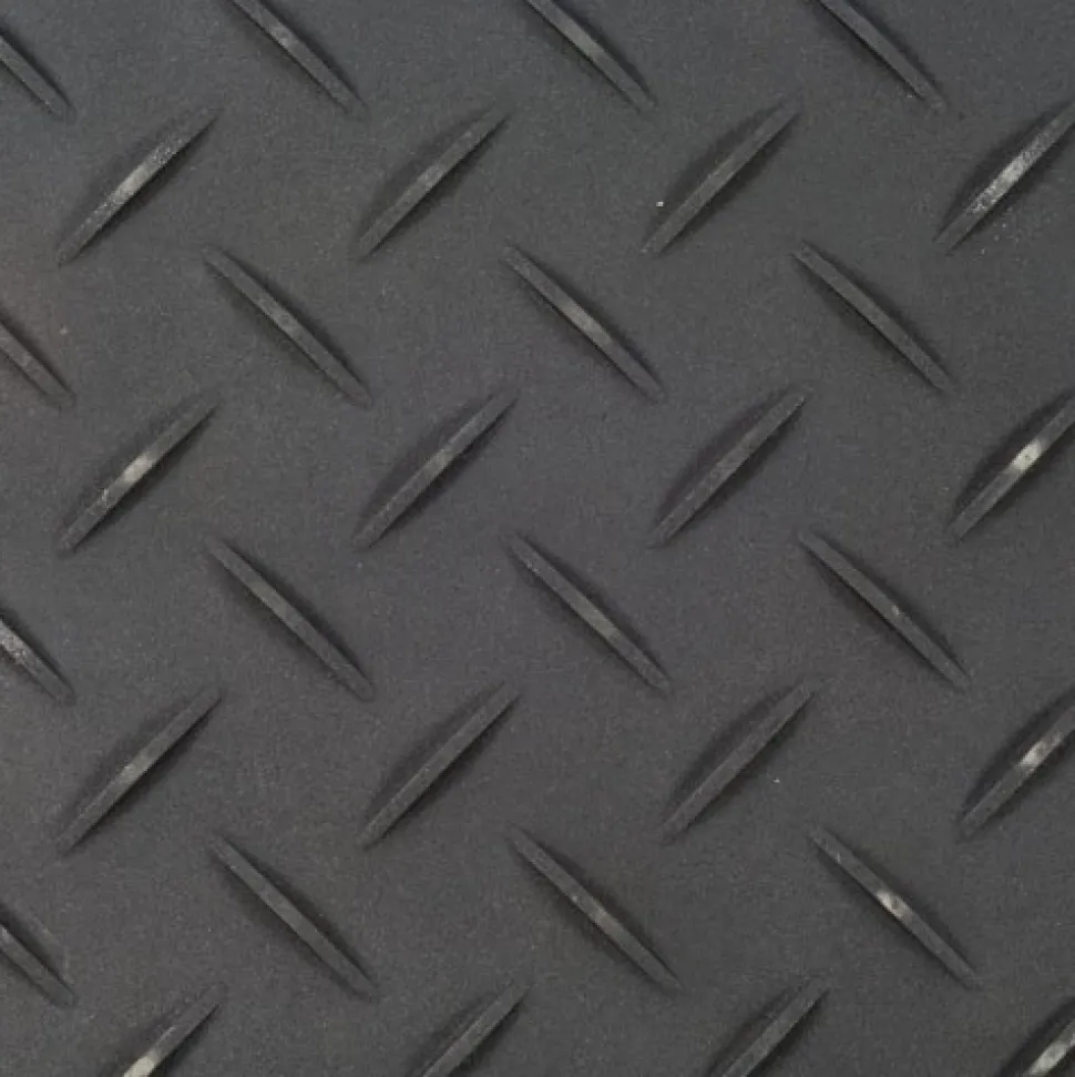 Ground Protection Mats Black 1/2 Inch x 2x8 Ft. Diamond/Diamond