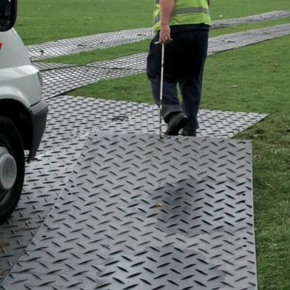Ground Protection Mats Black 1/2 Inch x 2x8 Ft. Diamond/Smooth