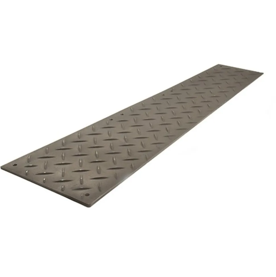 Ground Protection Mats Black 1/2 Inch x 2x8 Ft. Diamond/Smooth