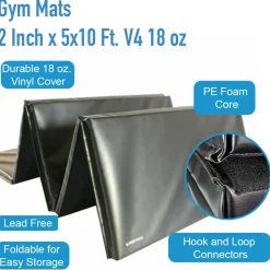 Gym Mats 2 Inch x 5x10 Ft. V4 18 oz