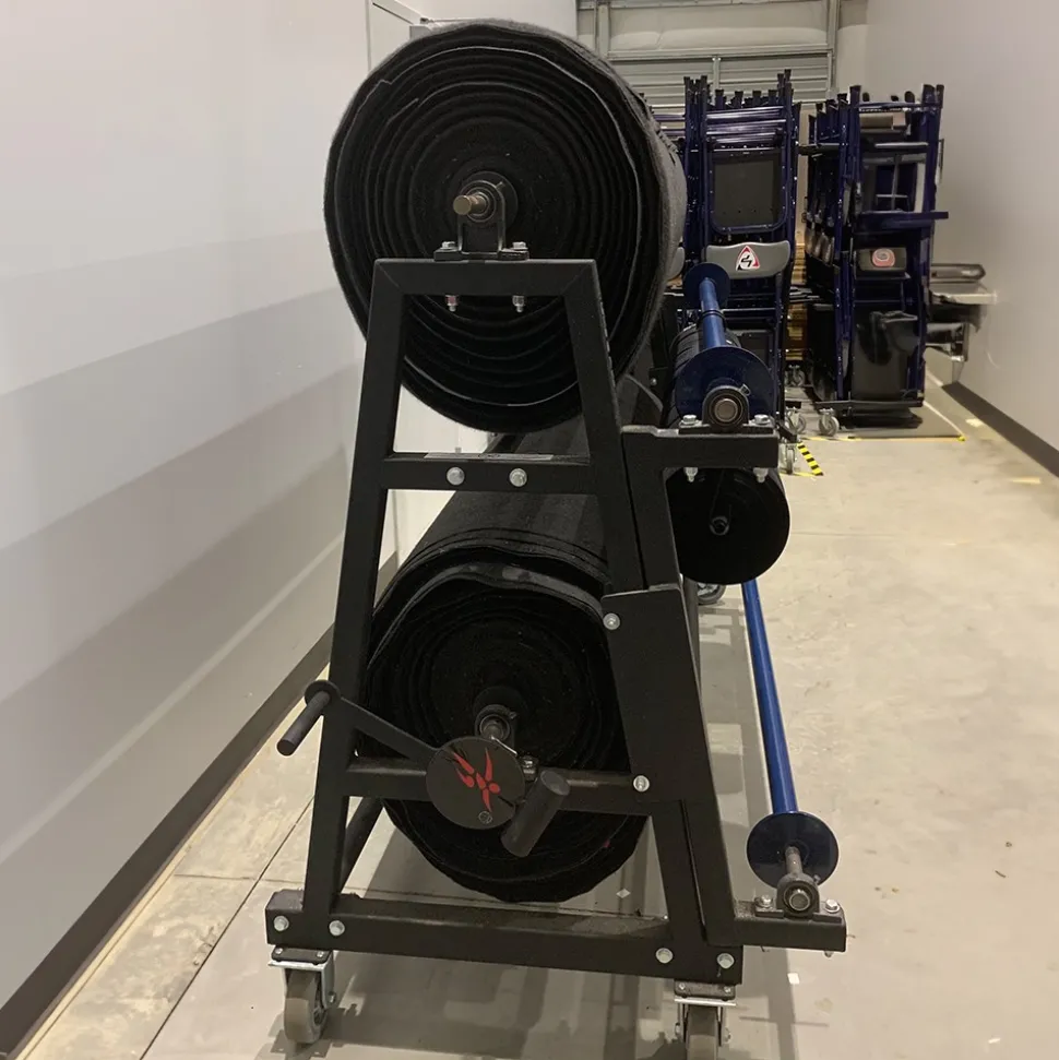 GymPro EcoRoll Carpet EZ-Roll Storage Rack 7,200 SF Capacity