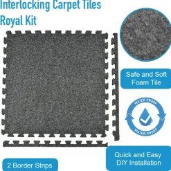 Interlocking Carpet Tiles Royal 20x30 Ft Kit