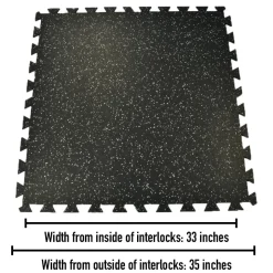Interlocking Geneva Rubber Tile with Borders 10% Color 3/8 Inch x 35x35 Inch