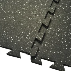 Interlocking Geneva Rubber Tile with Borders 10% Color 3/8 Inch x 35x35 Inch