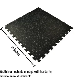 Interlocking Geneva Rubber Tile with Borders 10% Color 3/8 Inch x 35x35 Inch