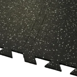 Interlocking Geneva Rubber Tile with Borders 10% Color 3/8 Inch x 35x35 Inch