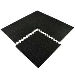Interlocking Geneva Rubber Tile with Borders 10% Color 3/8 Inch x 35x35 Inch