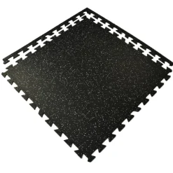 Interlocking Geneva Rubber Tile with Borders 10% Color 3/8 Inch x 35x35 Inch