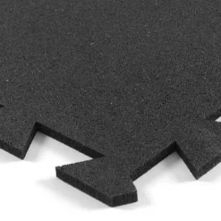 Interlocking Geneva Rubber Tile with Borders Black 3/8 Inch x 35x35 Inch
