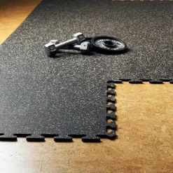 Interlocking Rubber Floor Tiles Gmats Light Gray 3/8 Inch x 2x2 Ft.