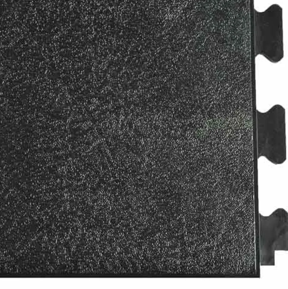 Leather PVC Floor Tile Black or Dark Gray 6 tiles 5 mm x 20x20 Inches