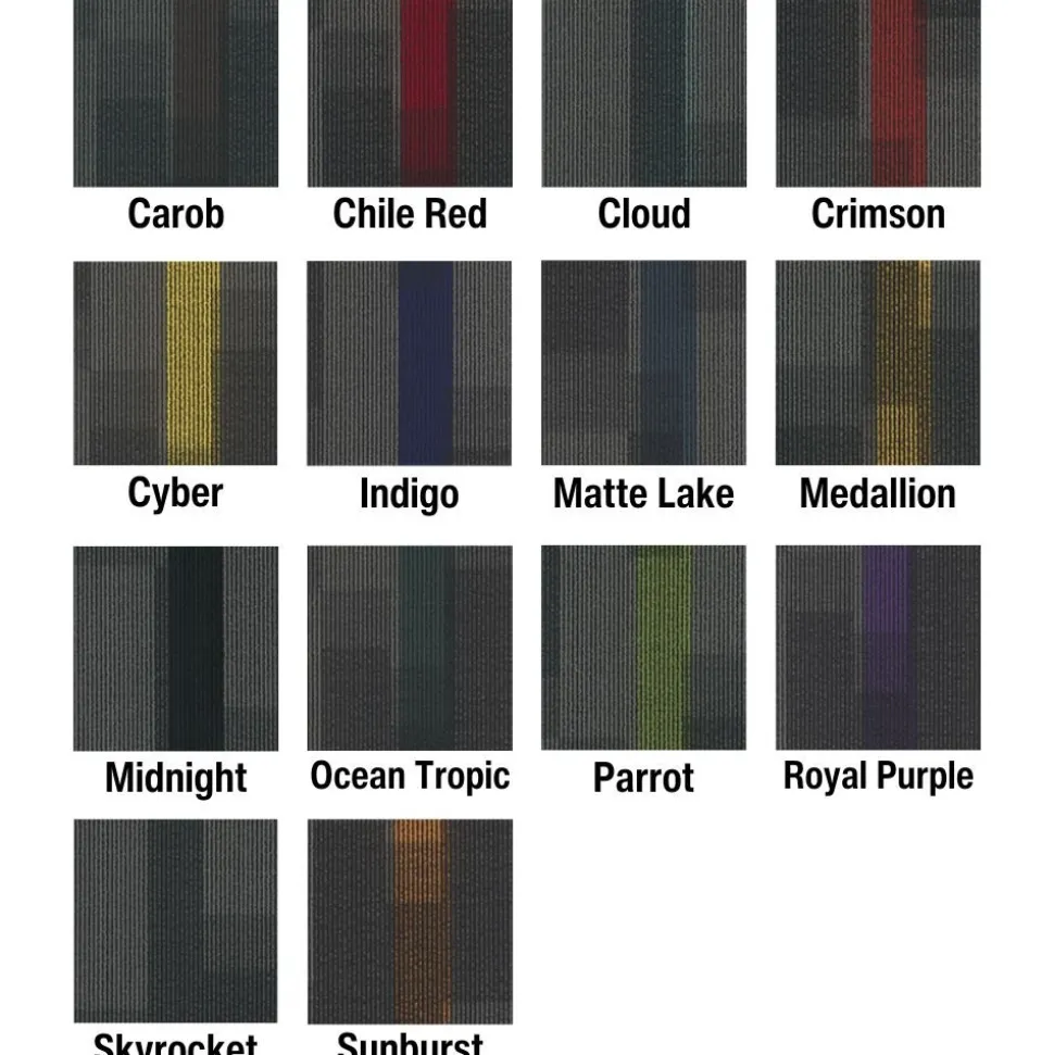 Magnify Commercial Carpet Planks 1/4 Inch x 12x48 Inches Carton of 14