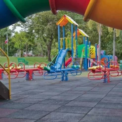 Max Playground Rubber Tile Black 2.5 inch x 2x2 Ft. with Quad Blok