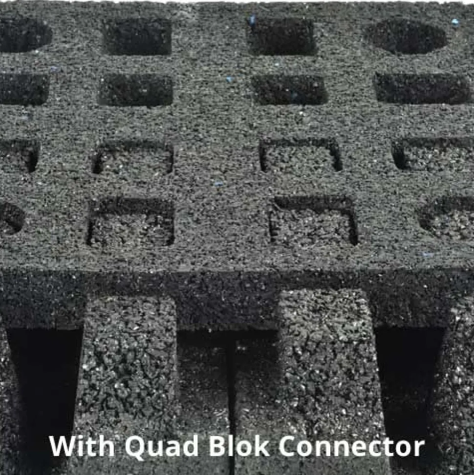 Max Playground Rubber Tile Daybright Midnight 2.5 inch x 2x2 Ft. with Quad Blok