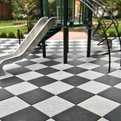 Max Playground Rubber Tile Daybright Midnight 2.5 inch x 2x2 Ft. with Quad Blok