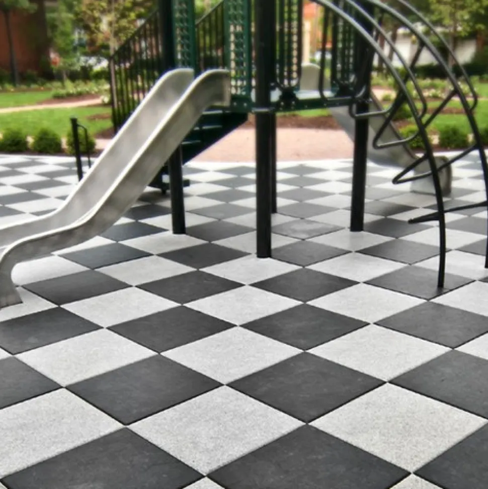Max Playground Rubber Tile Daybright Midnight 2.5 inch x 2x2 Ft. with Quad Blok