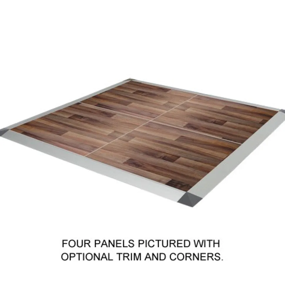 Portable Dance Floor Seamless Wood Grain Cam Lock 1/2 Inch x 3x3 Ft.