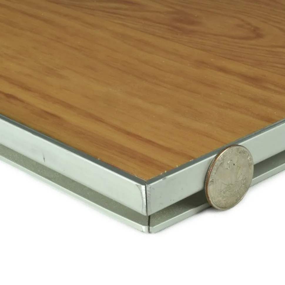 Portable Dance Floor Seamless Wood Grain Cam Lock 1/2 Inch x 3x3 Ft.