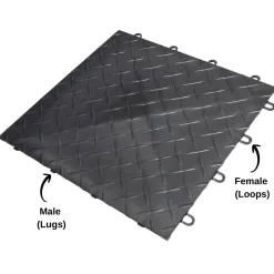 RaceDeck Diamond Garage Floor Tile 1/2 Inch x 1x1 Ft.