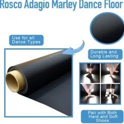 Rosco Adagio Marley Dance Floor Black 5.25 Ft. x 8 Ft.