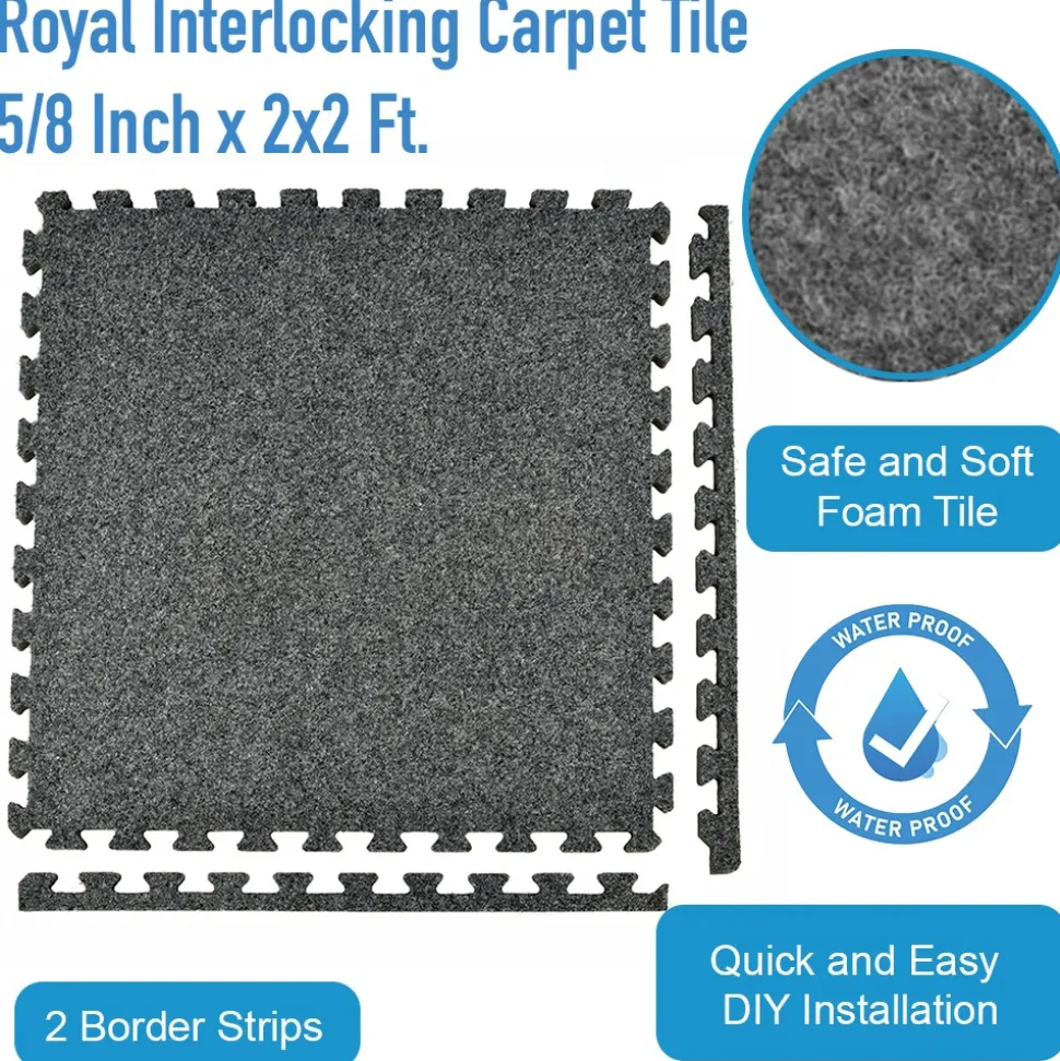 Royal Interlocking Carpet Tile 5/8 Inch x 2x2 Ft.