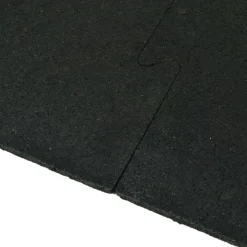 Rubber Tile Interlocking Black 1/2 Inch x 2x2 Ft. Pacific