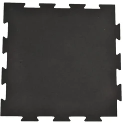 Rubber Tile Interlocking Black 1/2 Inch x 2x2 Ft. Pacific