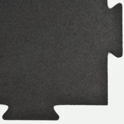 Rubber Tile Interlocking Black 1/2 Inch x 2x2 Ft. Pacific