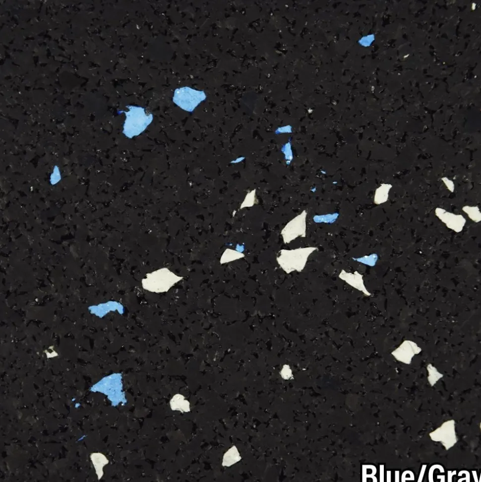 Rubber Tile Interlocking 10% Color CrossTrain 1/2 Inch x 2x2 Ft. Pacific