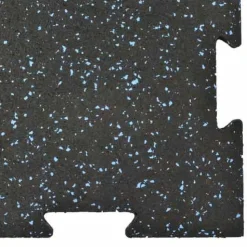 Rubber Tile Interlocking 10% Color CrossTrain 1/2 Inch x 2x2 Ft. Pacific