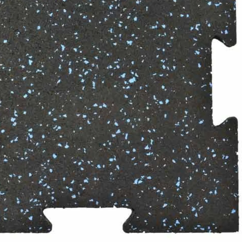 Rubber Tile Interlocking 10% Color CrossTrain 1/2 Inch x 2x2 Ft. Pacific