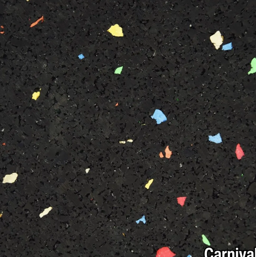 Rubber Tile Interlocking 10% Color CrossTrain 1/2 Inch x 2x2 Ft. Pacific