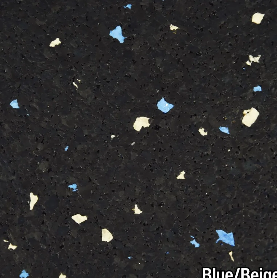 Rubber Tile Interlocking 10% Color CrossTrain 1/2 Inch x 2x2 Ft. Pacific
