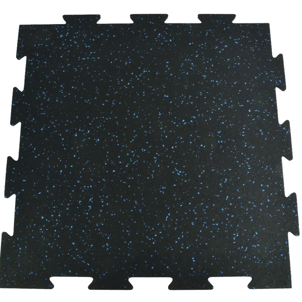 Rubber Tile Interlocking 10% Color 1/4 Inch x 2x2 Ft. Pacific