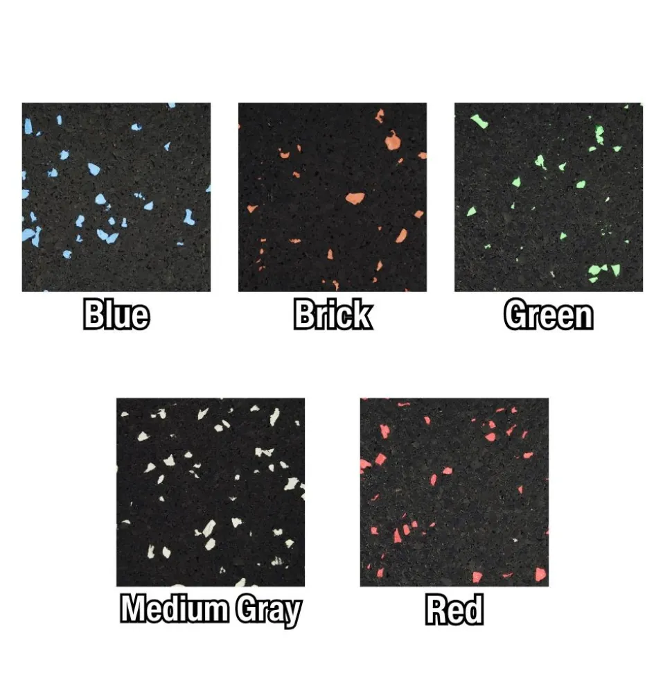 Rubber Tile Interlocking 10% Color 1/4 Inch x 2x2 Ft. Pacific