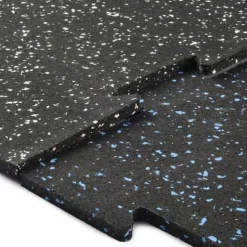 Rubber Tile Interlocking 10% Color CrossTrain Custom 3/8 Inch x 2x2 Ft. Pacific