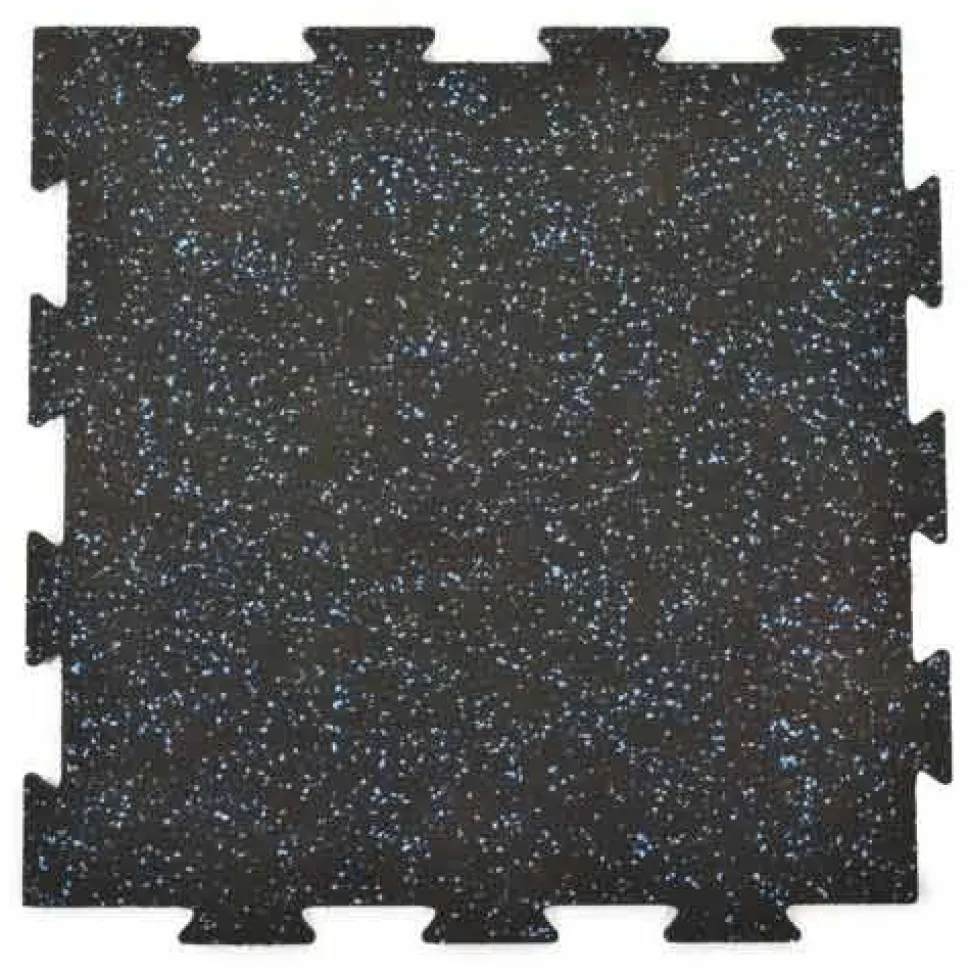 Rubber Tile Interlocking 10% Color CrossTrain Custom 8 mm x 2x2 Ft. Pacific